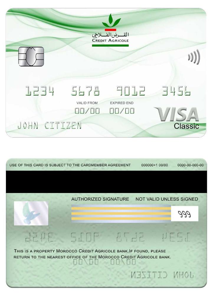 Morocco Credit Agricole bank visa classic card